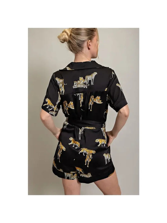 Tiger Short Sleeve Romper