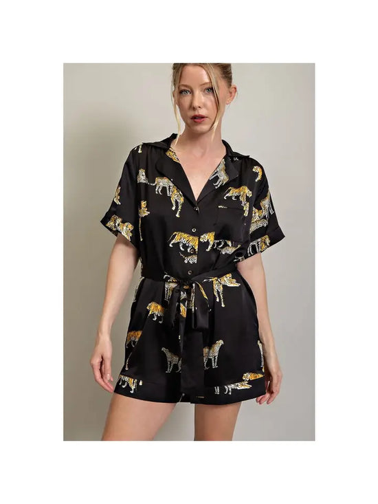 Tiger Short Sleeve Romper