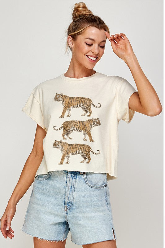 Vintage Tigers Cropped Tee