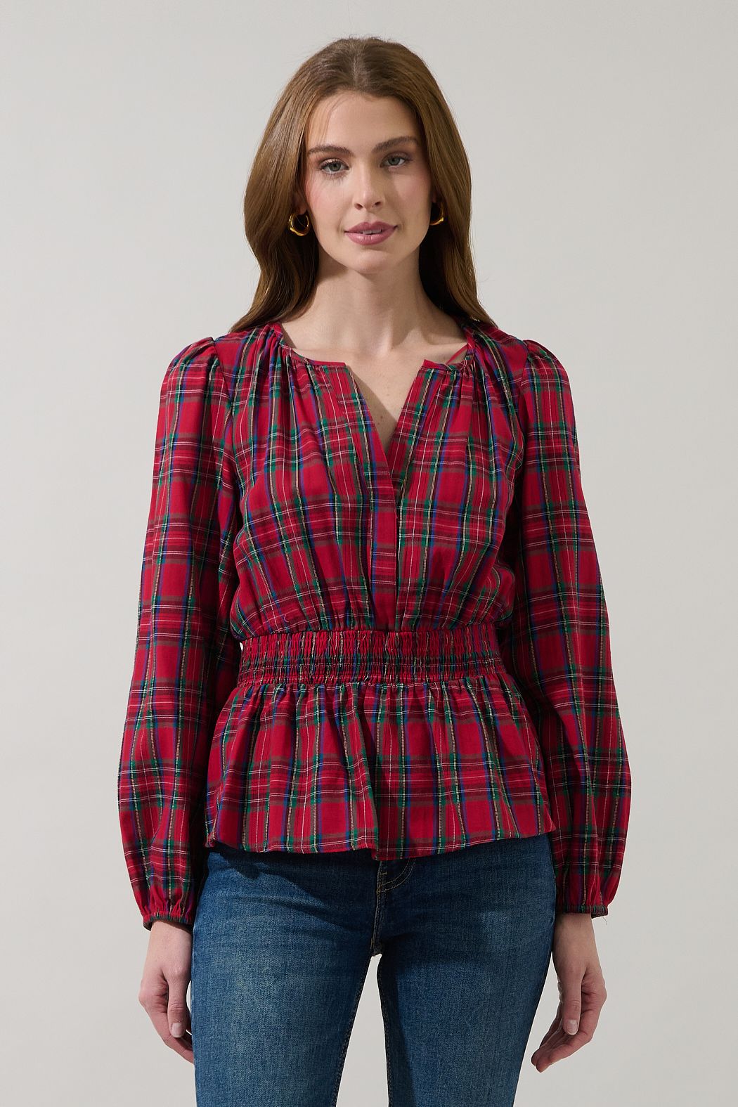 Chapman Plaid Smocked Top