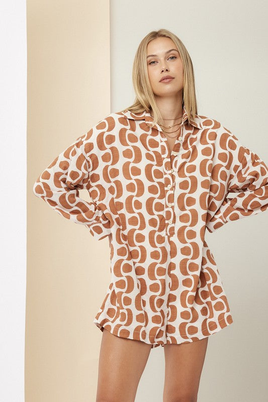 Printed Abstract Romper