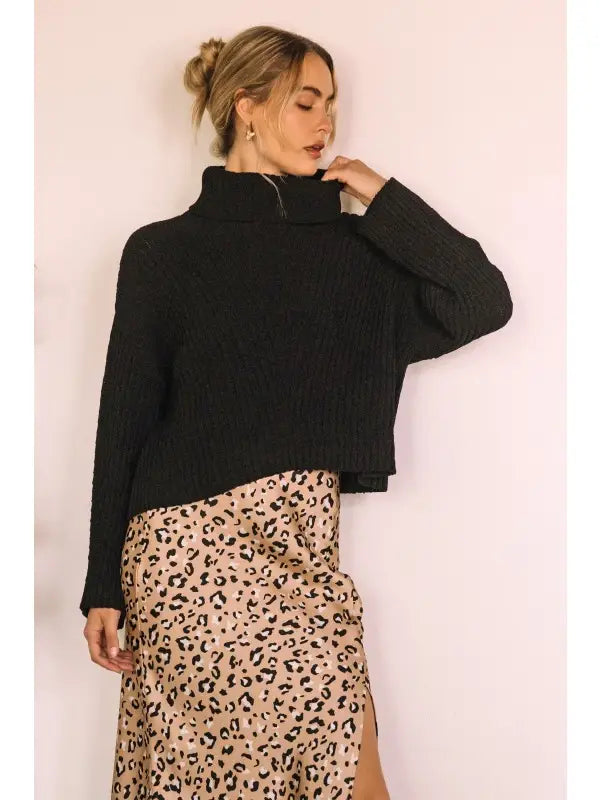 Ribbed Turtleneck Sweater