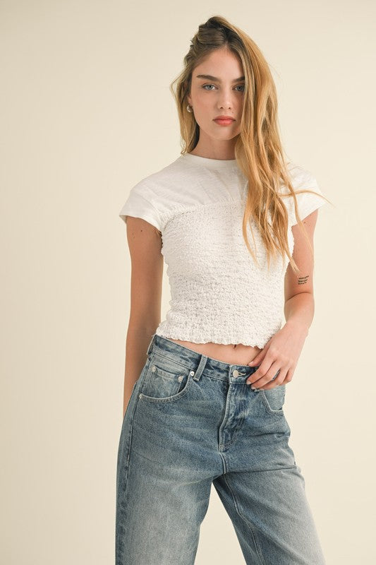 CRINKLED FABRIC TOP