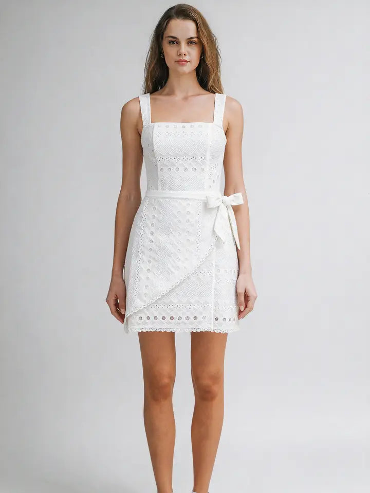 Lace Wrap Mini Dress