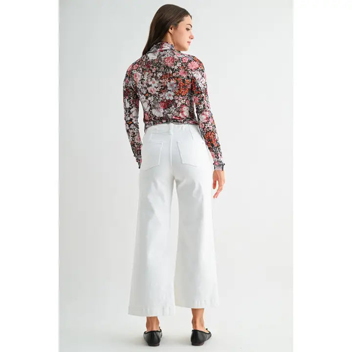High-Rise Wide Crop Patch Pocket Jean
