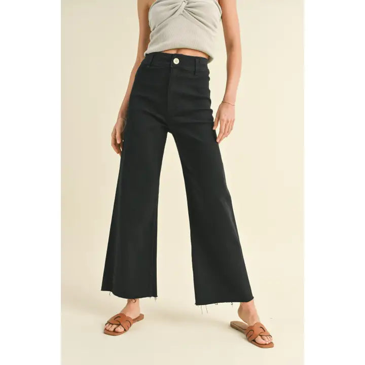 Straight Wide Leg Denim Pants