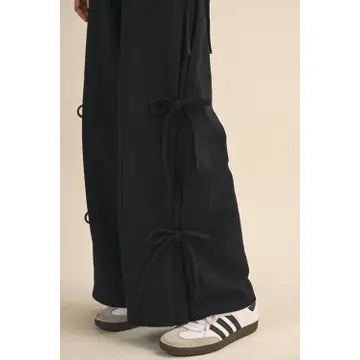 Wide Leg Sweatpants with Side Ties