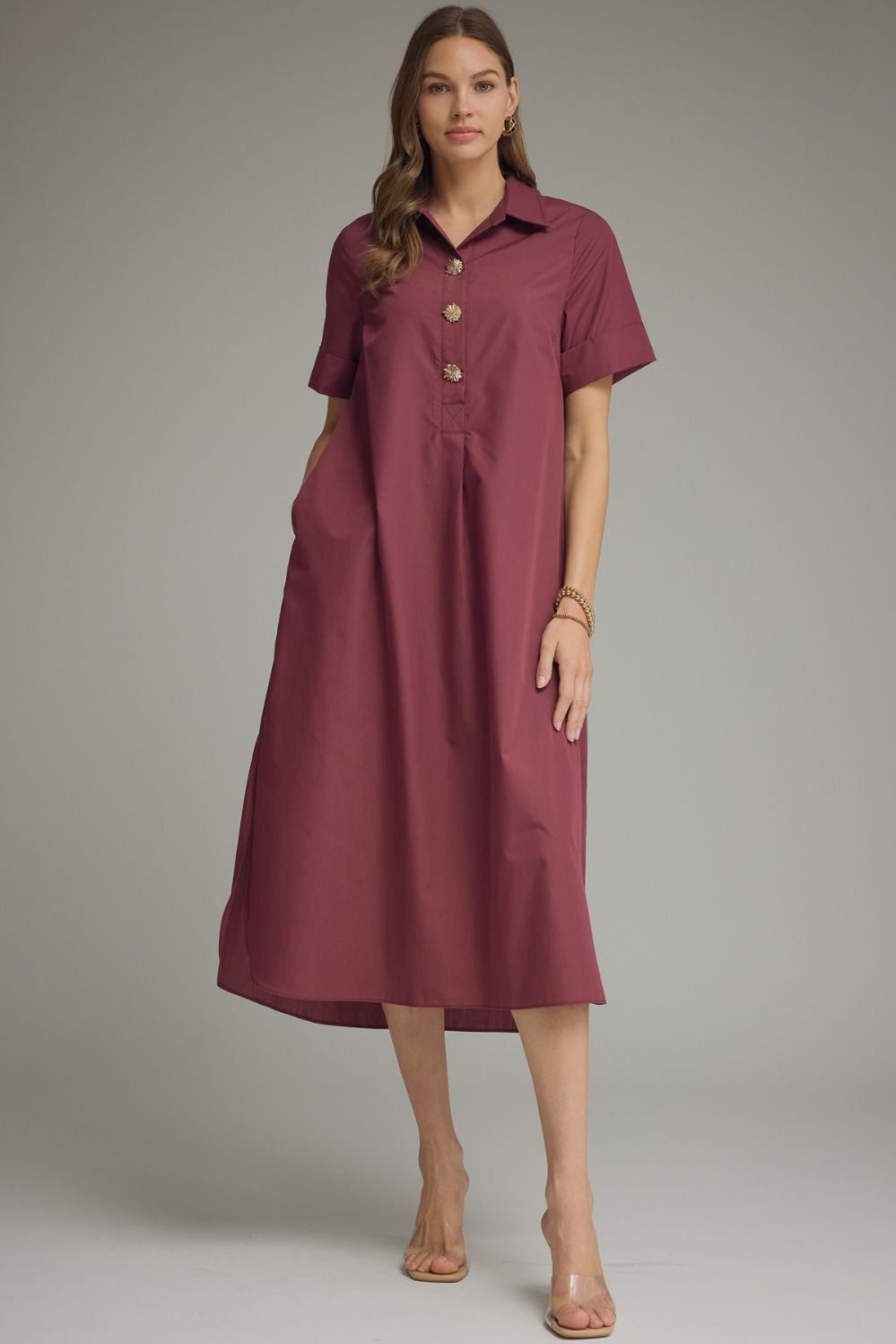 Short Sleeve Midi Dress