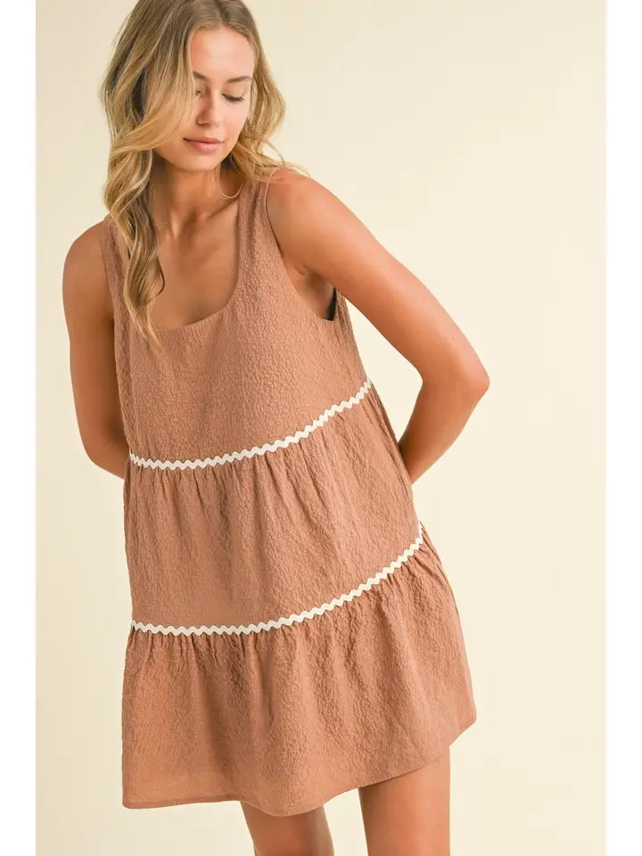 Zig Zag Trim Baby Doll Dress