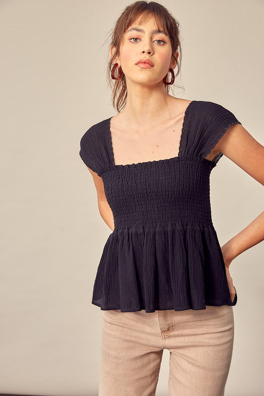 Smock Scallop Top