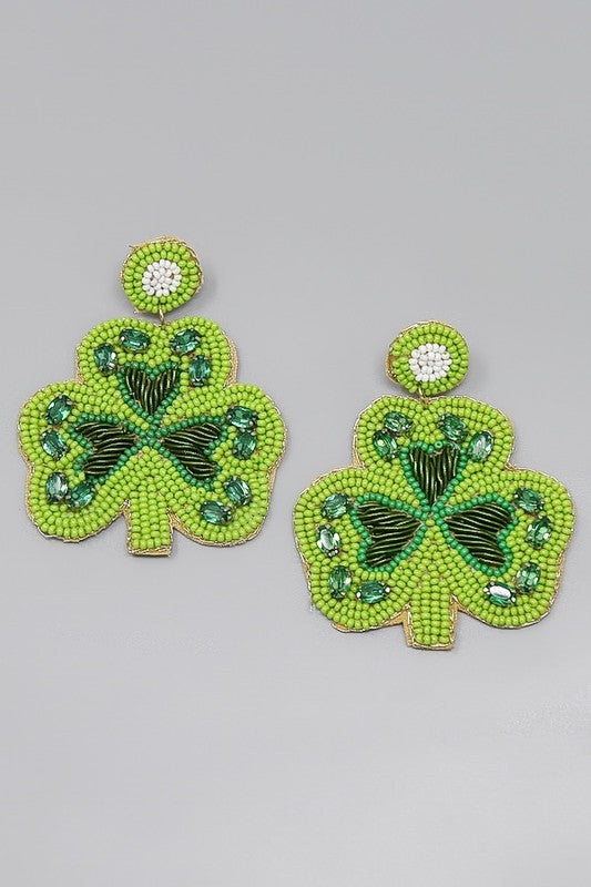 St. Patrick's Day Seed Bead Earrings