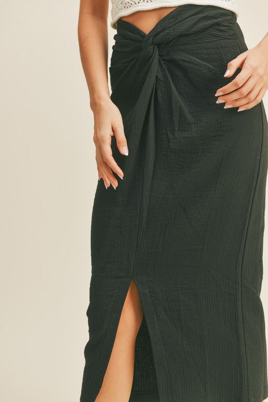 Textured Twisted Skirt